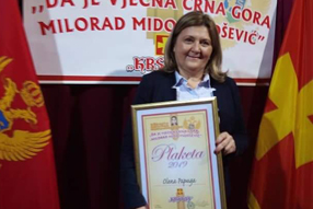 Olena Papuga dobila nagradu Udruženja Crnogoraca Krstaš